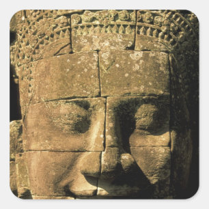 Azië, Cambodja, Siem Reap. Angkor Thom, hoofden va Vierkante Sticker