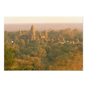 Azië, Cambodja, Siem Reap. Angkor Wat. Foto Afdruk