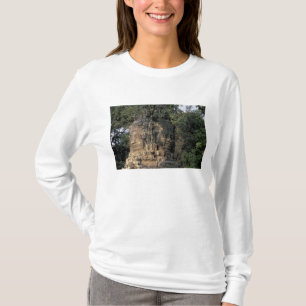 Azië, Cambodja, Siem Reap. Enorme stenen sculpture T-shirt