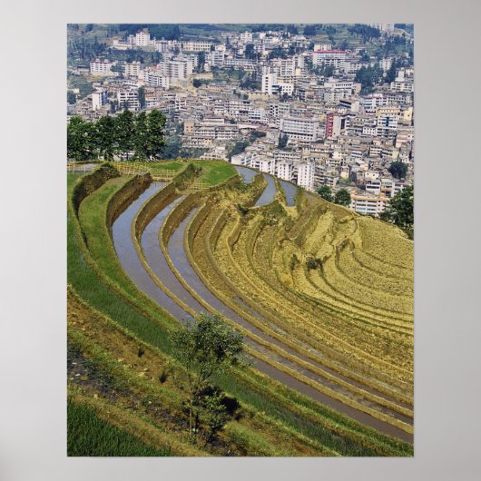 Azië, China, de provincie Yunnan, Jinping. Jinping Poster (Voorkant)