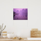 Azië, China, Guanxi, Yangshou. Vissers op vlot Poster (Keuken)