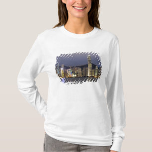 Azië, China, Hong Kong, stadssilhouet en 2 T-shirt