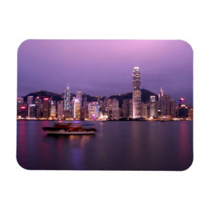 Azië, China, Hong Kong, stadssilhouet en Magneet