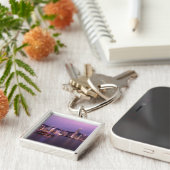 Azië, China, Hongkong, skyline van de stad en Sleutelhanger (Zijkant)