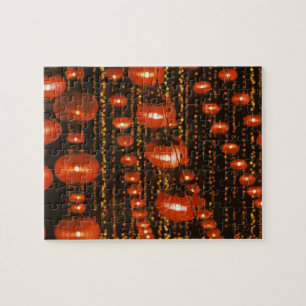 Azië, China, Peking. Rode Chinese lantaarns, Legpuzzel