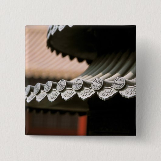 Azië, China, Peking. Verboden Stad, groot Vierkante Button 5,1 Cm (Voorkant)