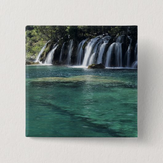 Azië, China, provincie Sichuan, Jiuzhaigou Vierkante Button 5,1 Cm (Voorkant)