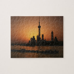 AZIË, China, Shanghai Uitzicht op Oriental Pearl T Legpuzzel