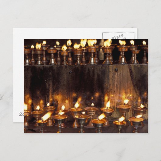 Azië, China, Tibet, Lhasa. Goudvlammen, Briefkaart (Voorkant / Achterkant)