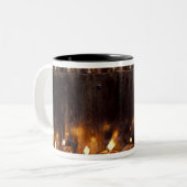 Azië, China, Tibet, Lhasa. Goudvlammen, Tweekleurige Koffiemok (Voorkant links)