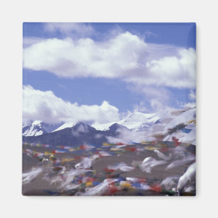 Azië, China, Tibet, Tangla Pass. Gebedsvaantjes, Magneet