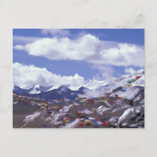 Azië, China, Tibet, Tangla Pass. Gebedvlaggen Briefkaart