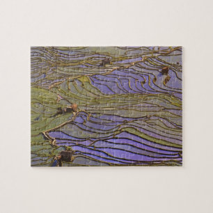 Azië, China, Yunnan Provincie, Yuanyang. Overstroo Legpuzzel
