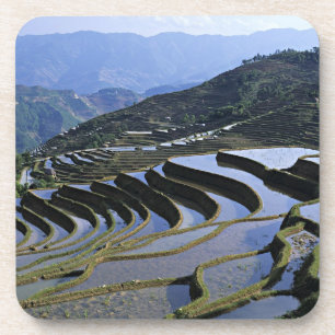 Azië, China, Yunnan, Yuanyang. Ruw Drankjes Onderzetter
