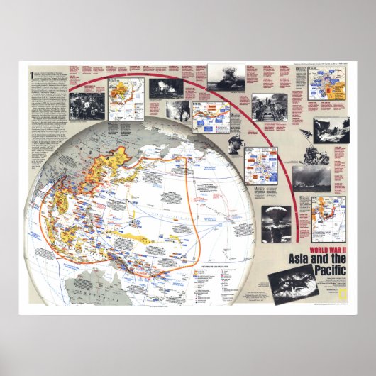 "Azië/de Stille Oceaan: 1937/45 - de KAART… Poster (Voorkant)