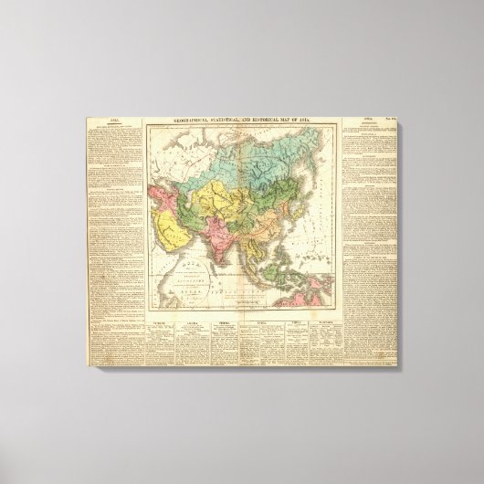 Azië en Rijk van Genghis Kahn Canvas Afdruk (Voorkant)