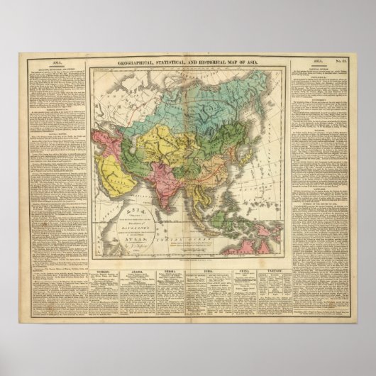 Azië en Rijk van Genghis Kahn Poster (Voorkant)