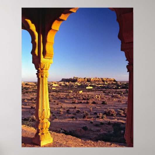 Azië, India, Rajasthan, Jaisalmer. Het uitzicht va Poster (Voorkant)