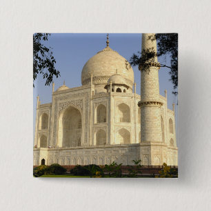Azië, India, Uttar Pradesh, Agra. De Taj Vierkante Button 5,1 Cm