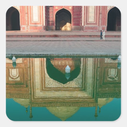 Azië, India, Uttar Pradesh, Agra. Op de 2 Vierkante Sticker (Voorkant)