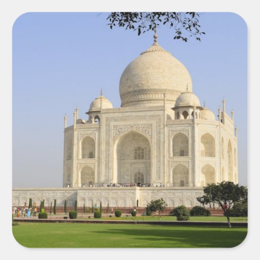 Azië, India, Uttar Pradesh, Agra. Taj 7 Vierkante Sticker (Voorkant)