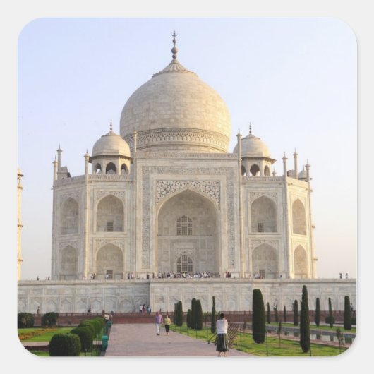 Azië, India, Uttar Pradesh, Agra. Taj 8 Vierkante Sticker (Voorkant)