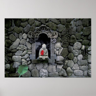 Azië, Indonesië, Bali. Een heiligdom van Boeddha Poster