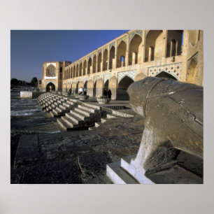 Azië, Iran, Isfahan. Pol-e Khaju-brug. Poster
