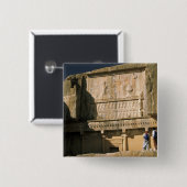 Azië, Iran, Persepolis.Graf van Darius de Grote. Vierkante Button 5,1 Cm (Voorkant /achterkant)