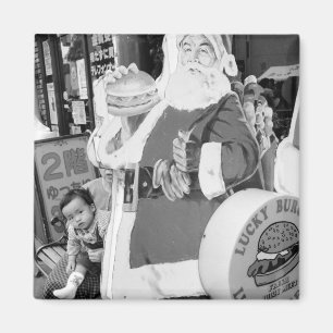 Azië, Japan, Hakodate. Kerstman in Japan Magneet