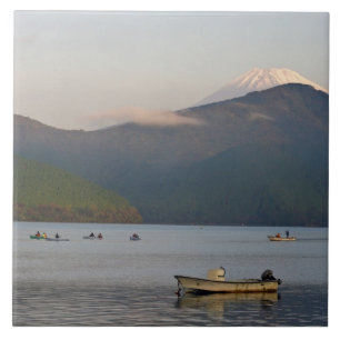 Azië, Japan, Hakone. Vroege ochtendgezichten van d Tegeltje