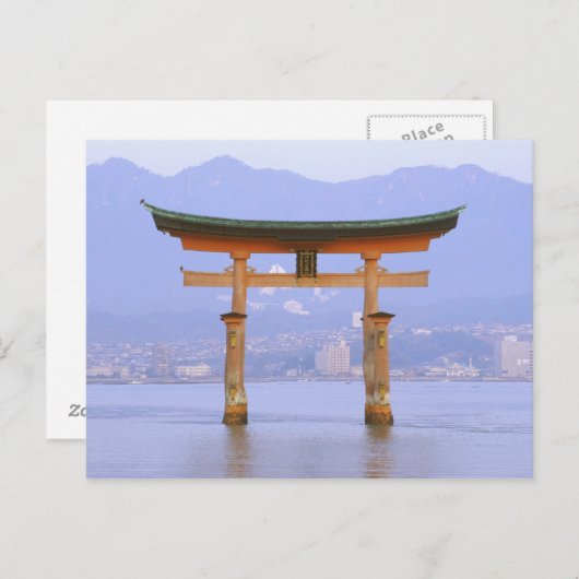 Azië, Japan, Hiroshima. Mivaiima. Torii Gate Briefkaart (Voorkant / Achterkant)