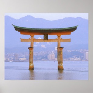 Azië, Japan, Hiroshima. Mivaiima. Torii Gate Poster