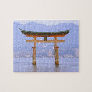 Azië, Japan, Hiroshima. Mivaiima. Torii-poort Legpuzzel
