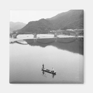 Azië, Japan, Iwakuni. Vissers en historische 2 Magneet