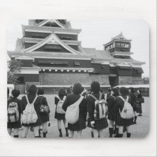 Azië, Japan, Kumamoto. Schoolkinderen bij Muismat