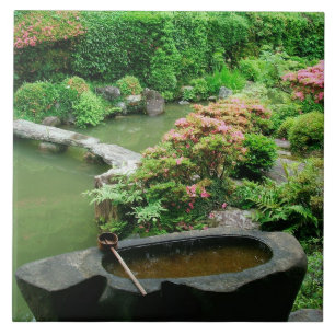 Azië, Japan, Kyoto. Zen-tuin Tegeltje
