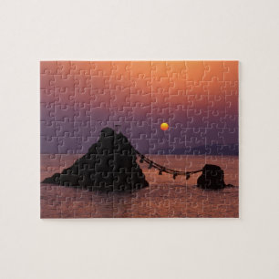 Azië, Japan, Mie, Futamigaura bij zonsopgang Legpuzzel