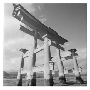 Azië, Japan, Miyajima. De Torri Gate. Tegeltje