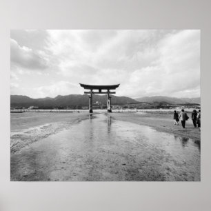 Azië, Japan, Myajima. De Torri-poort Poster