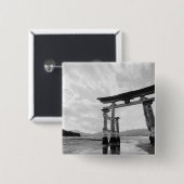 Azië, Japan, Myajima. Torri Gate 2 Vierkante Button 5,1 Cm (Voorkant /achterkant)