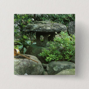 Azië, Japan, Nagasaki, Hirado, Samurai-woning Vierkante Button 5,1 Cm