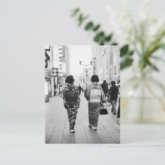 Azië, Japan, Tokio. Geishas op de Ginza. Briefkaart (Staand voorkant)