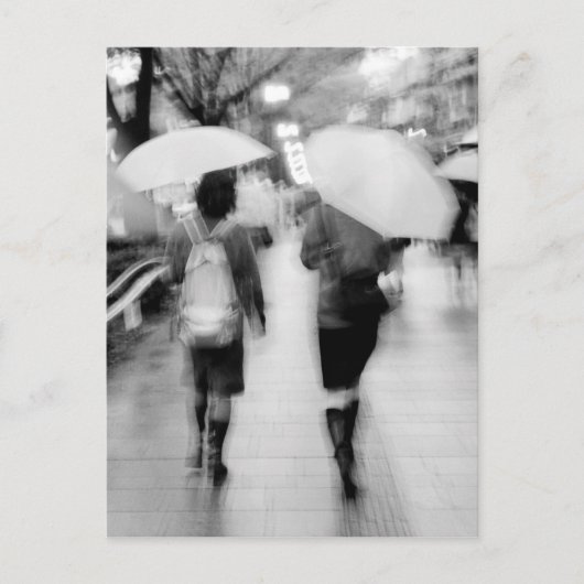 Azië, Japan, Tokio. Jonge vrouwen en paraplu's. Briefkaart (Voorkant)