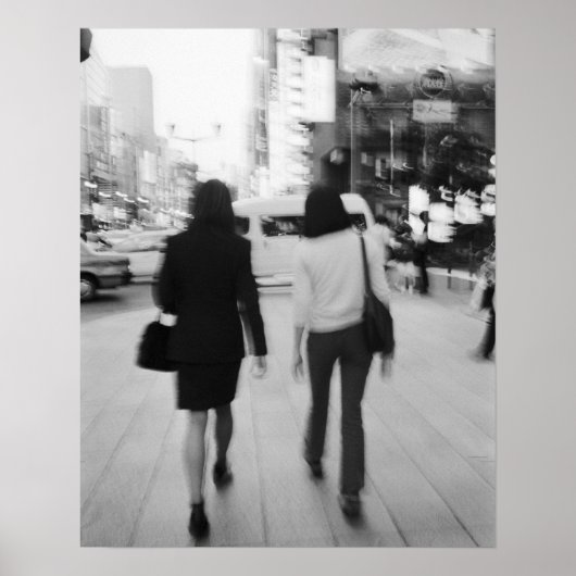 Azië, Japan, Tokio. Jonge vrouwen op de Ginza. Poster (Voorkant)