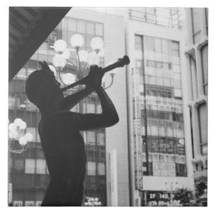 Azië, Japan, Tokio. Muziekstandbeeld, Shibuyaku Tegeltje