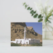 Azië, Jemen, Tarim. Witte moskee. Briefkaart (Staand voorkant)