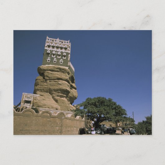 Azië, Jemen, Wadi Dhar. Rock Palace of Dar Al Briefkaart (Voorkant)