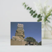 Azië, Jemen, Wadi Dhar. Rock Palace of Dar Al Briefkaart (Staand voorkant)