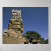Azië, Jemen, Wadi Dhar. Rock Palace of Dar Al Poster (Voorkant)